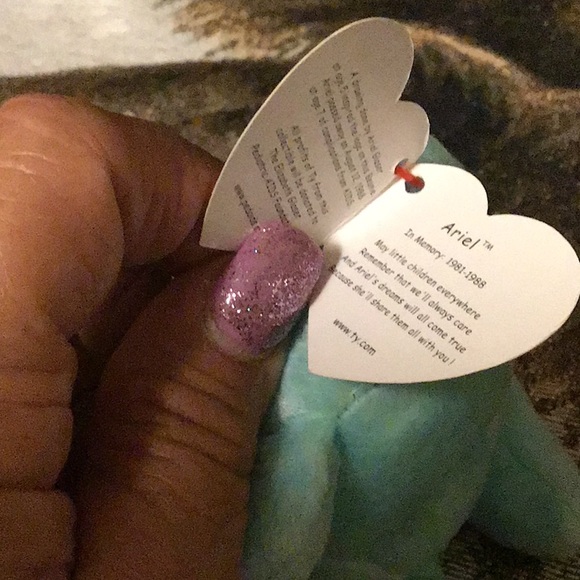 TY Beanie baby Ariel bear memory of 1981-1988 Tags in great shape 🎄🎁 - Picture 9 of 11